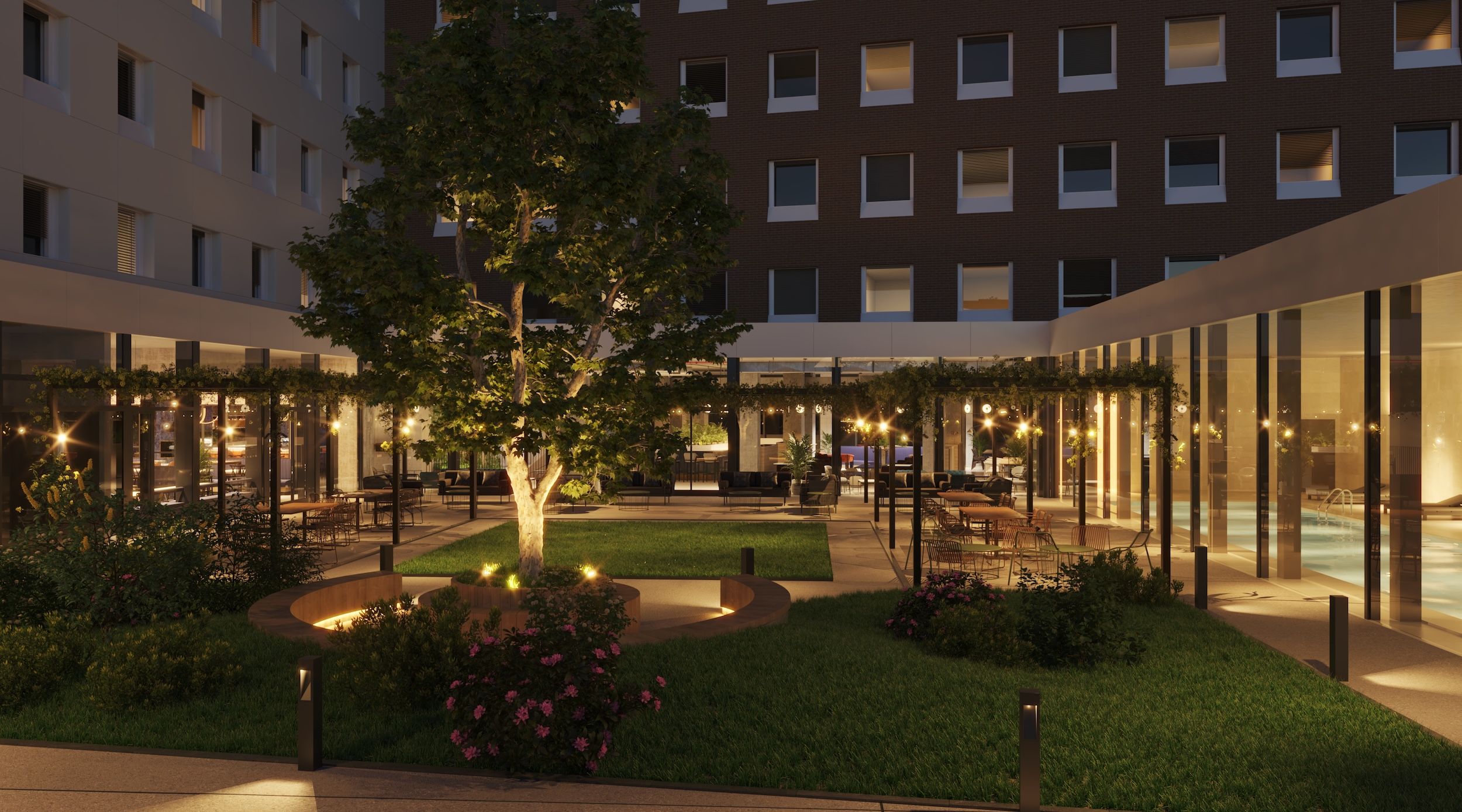 Collegiate Milan Bovisa - Patio (Nightshot)